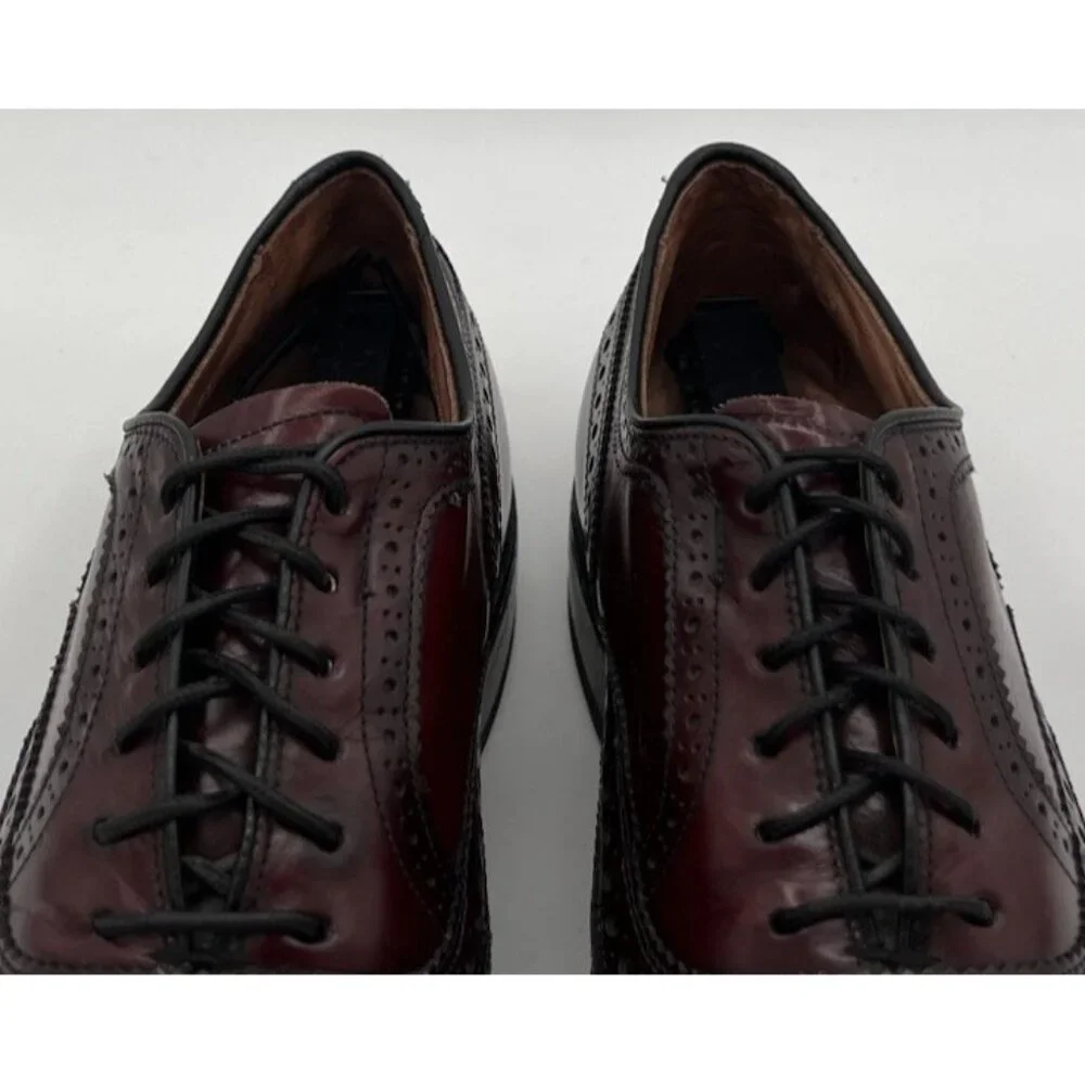 Allen Edmonds MCALLISTER Wing-Tip Burgundy Oxblood Leather Oxfords Men’s Size 6C